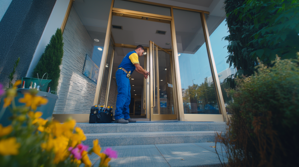 business exit door push bar handle installation and repair